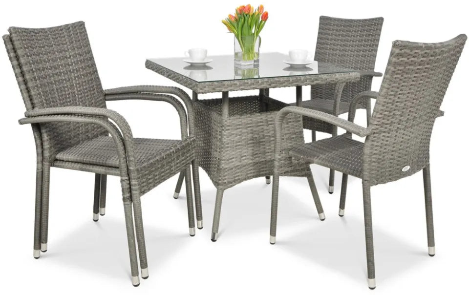 Galda Lugi 80/80/74 cm delfīnu pelēks - N1 Home