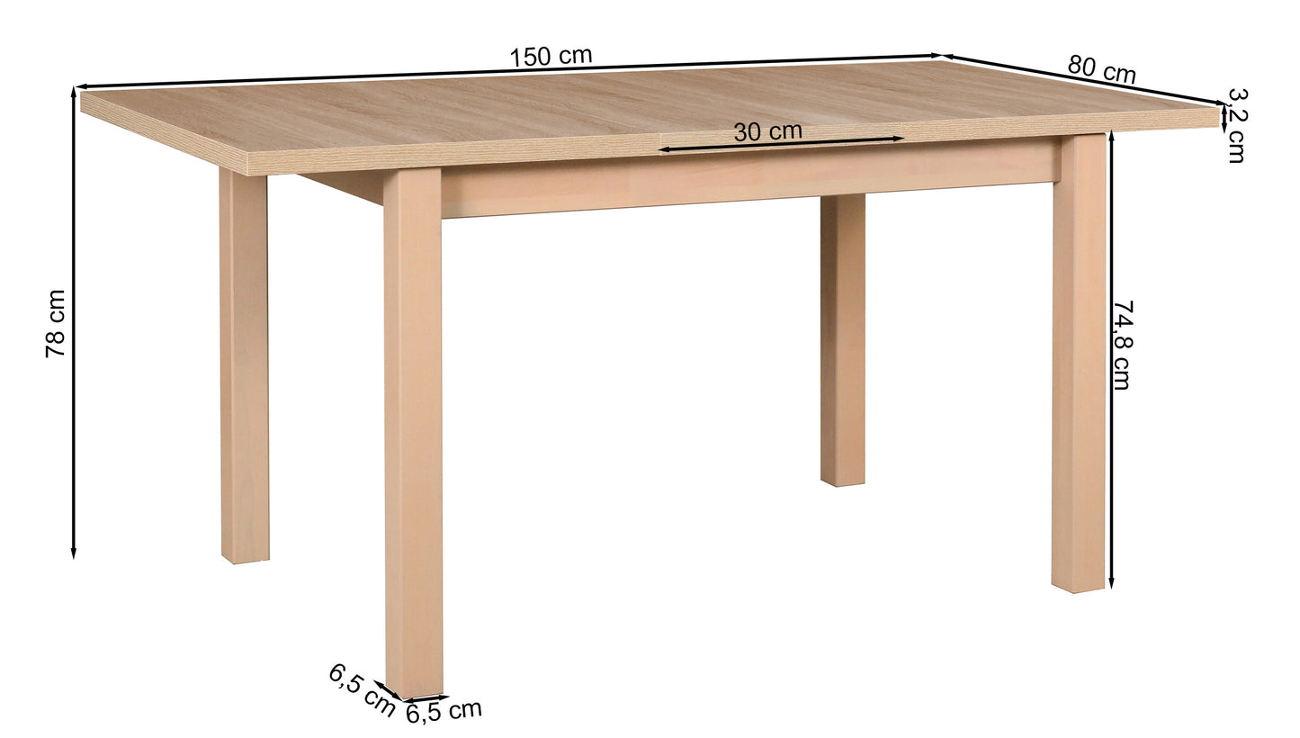 Galds Liri 120/78/80 cm Artizan ozols/melns - N1 Home