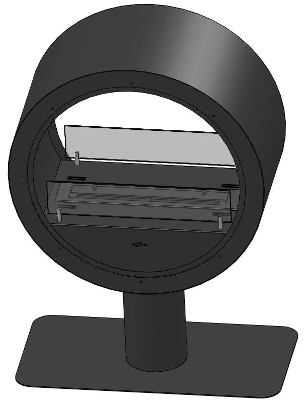 Biokamīns Incyrc stand 2side 218/70/35 cm melns - N1 Home