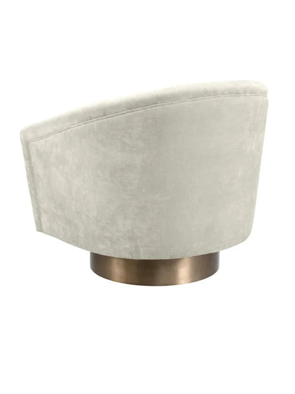 Krēsls Catene Eichholtz 80/80/76 cm Clarck sand | matte gold finish swivel base