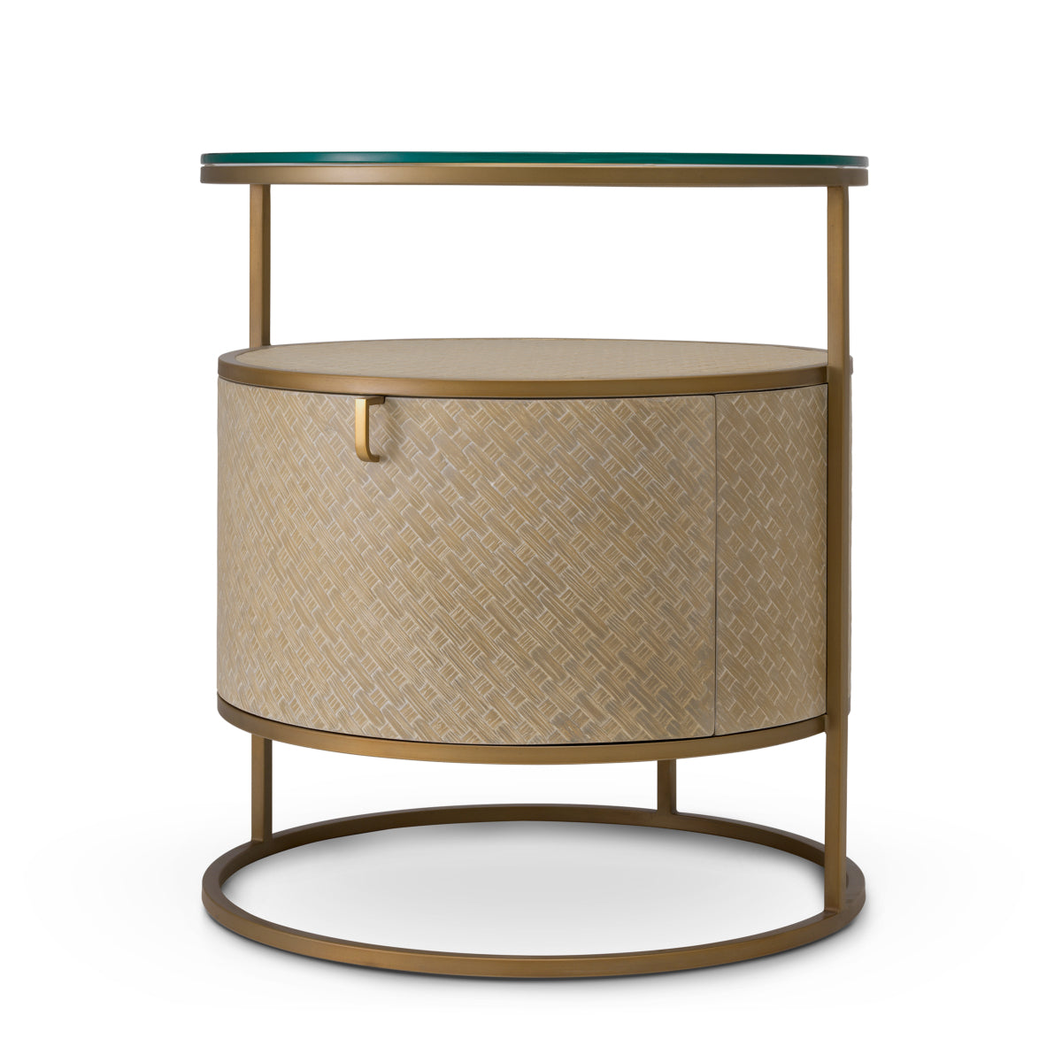 Naktsskapitis Napa Valley Eichholtz 50/50/56 cm Woven washed oak venee/brushed brass finish