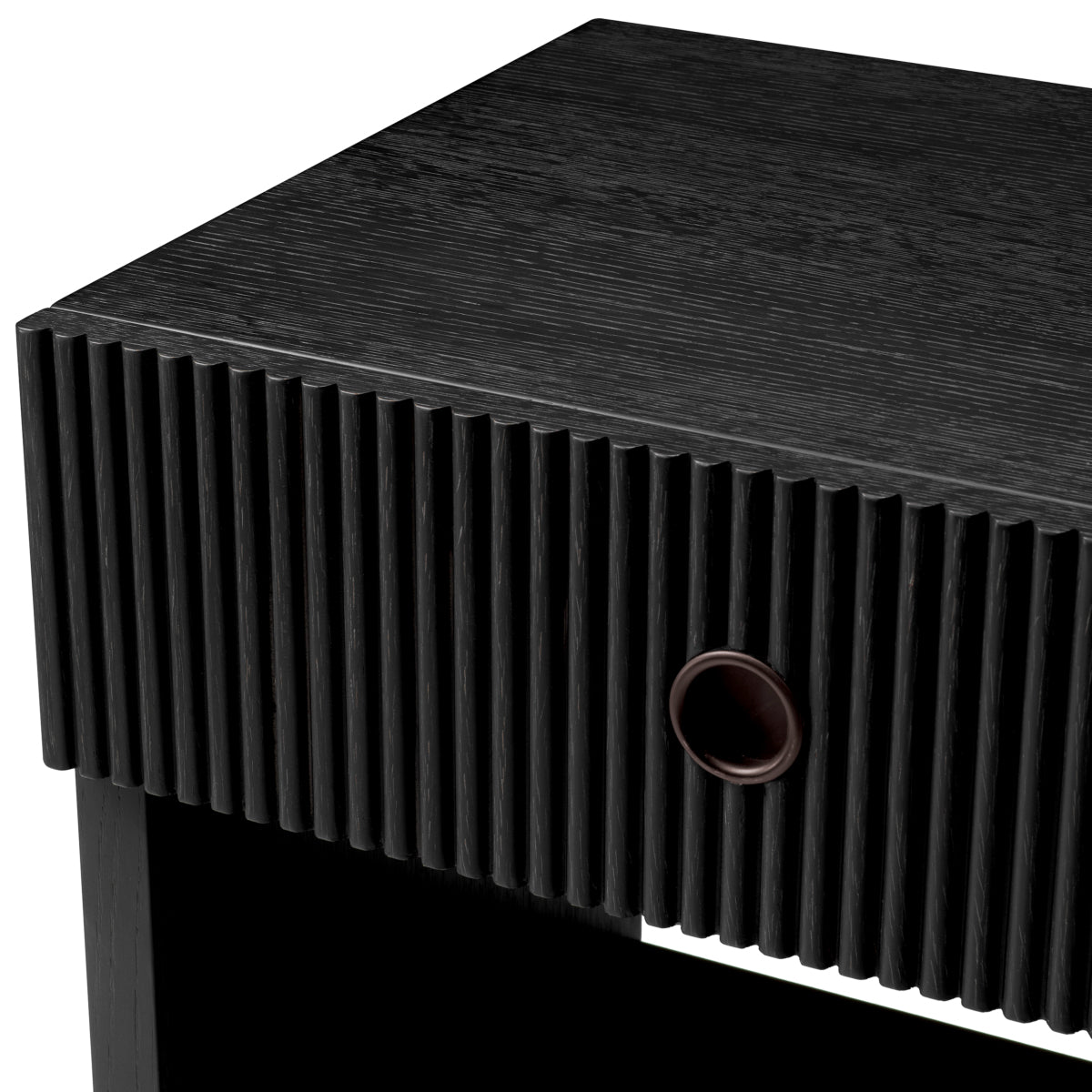 Naktsskapis Dimitrios Eichholtz 60/49/61 cm Charcoal oak veneer/bronze finish