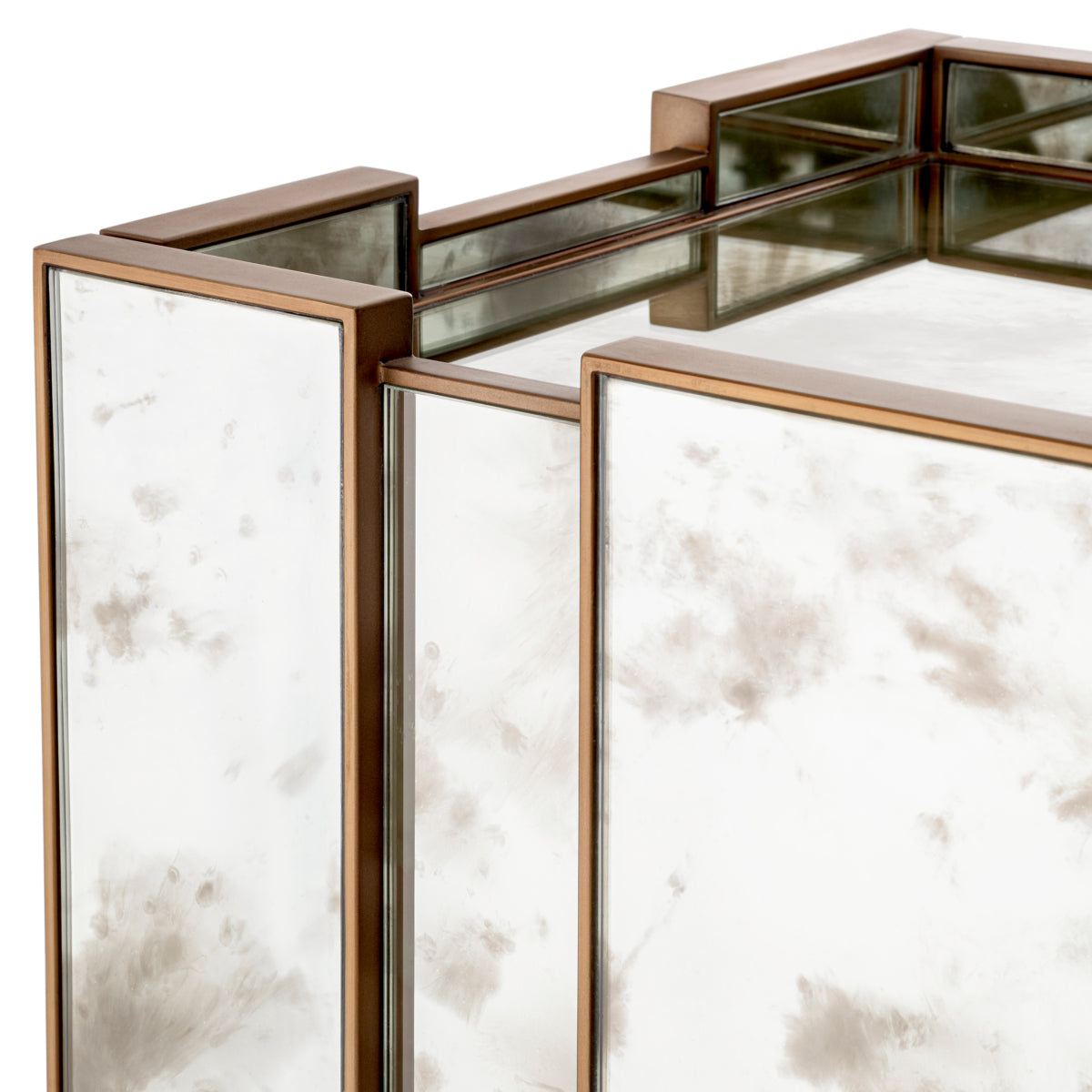 Naktsskapitis Nottingham Eichholtz 57.5/46/68.5 cm Antique mirror glass/brushed brass finish