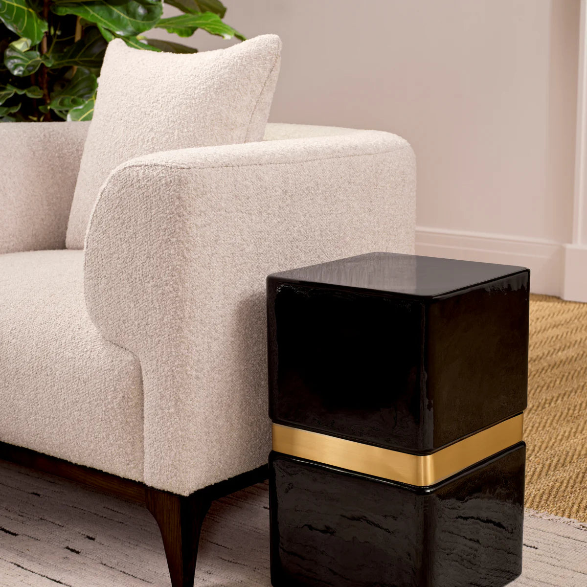 Dīvāns Casa 284/120/81 cm krēms, tumši zaļs