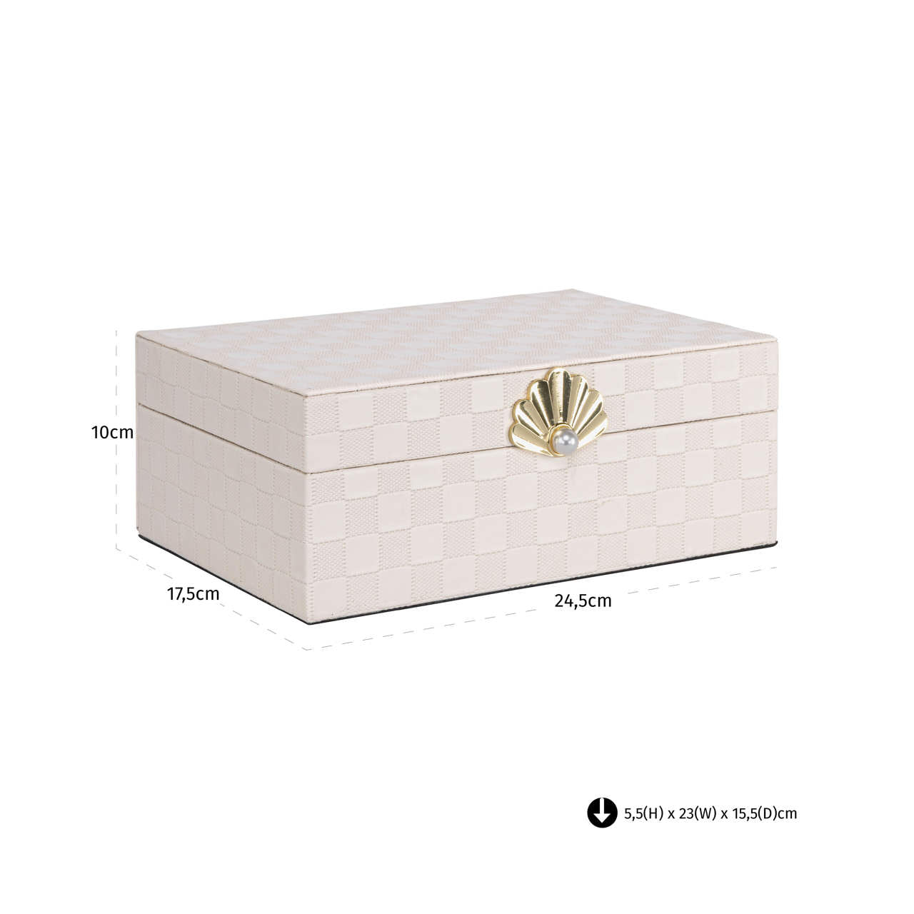 Uzglabāšanas kaste Bless L 10/24,5/17,5 cm ivory