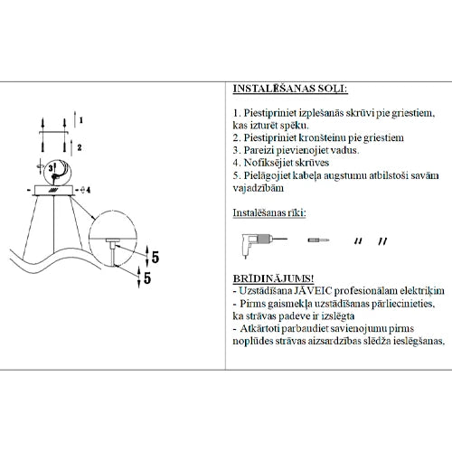 Piekaramā lampa Capri 60/150 cm melns - N1 Home