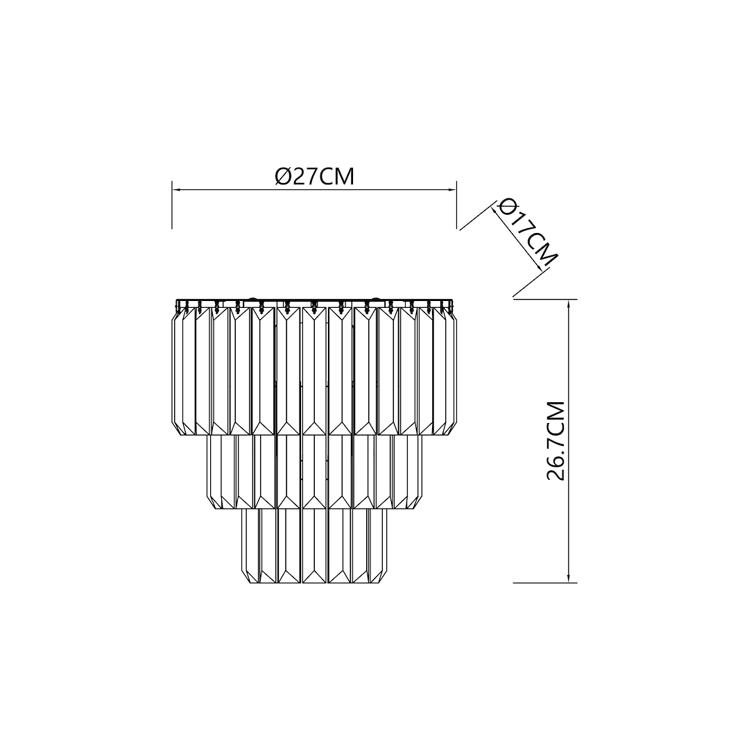 Sienas lampa 17/23 cm zelts - N1 Home