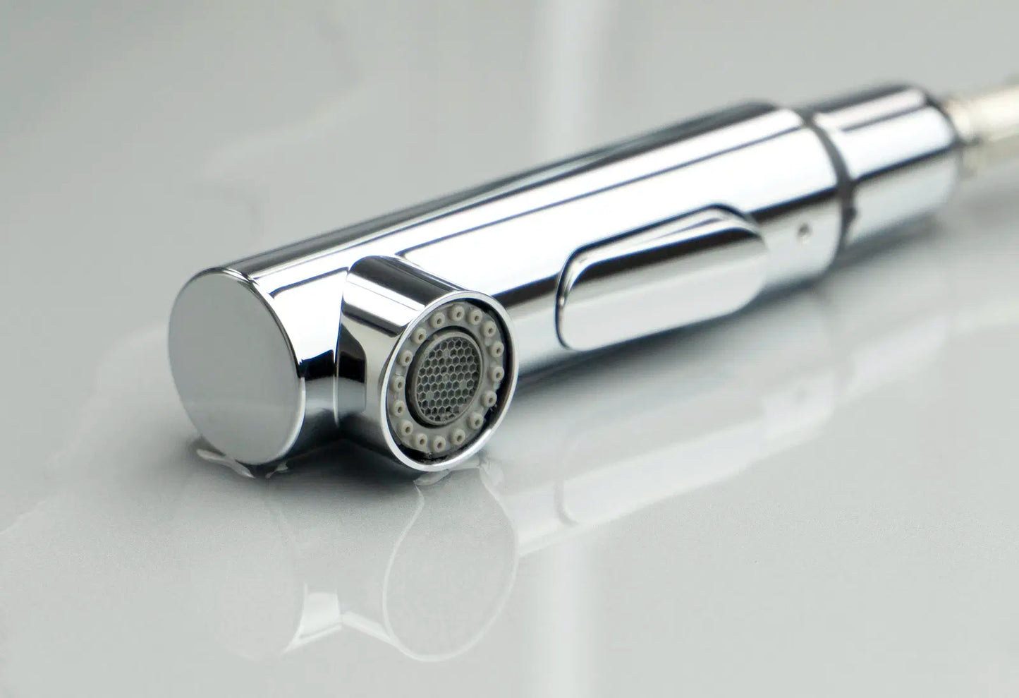 Virtuves jaucējkrāns ar izvelkamu snīpi Moma, 34,8 cm, hroms - N1 Home