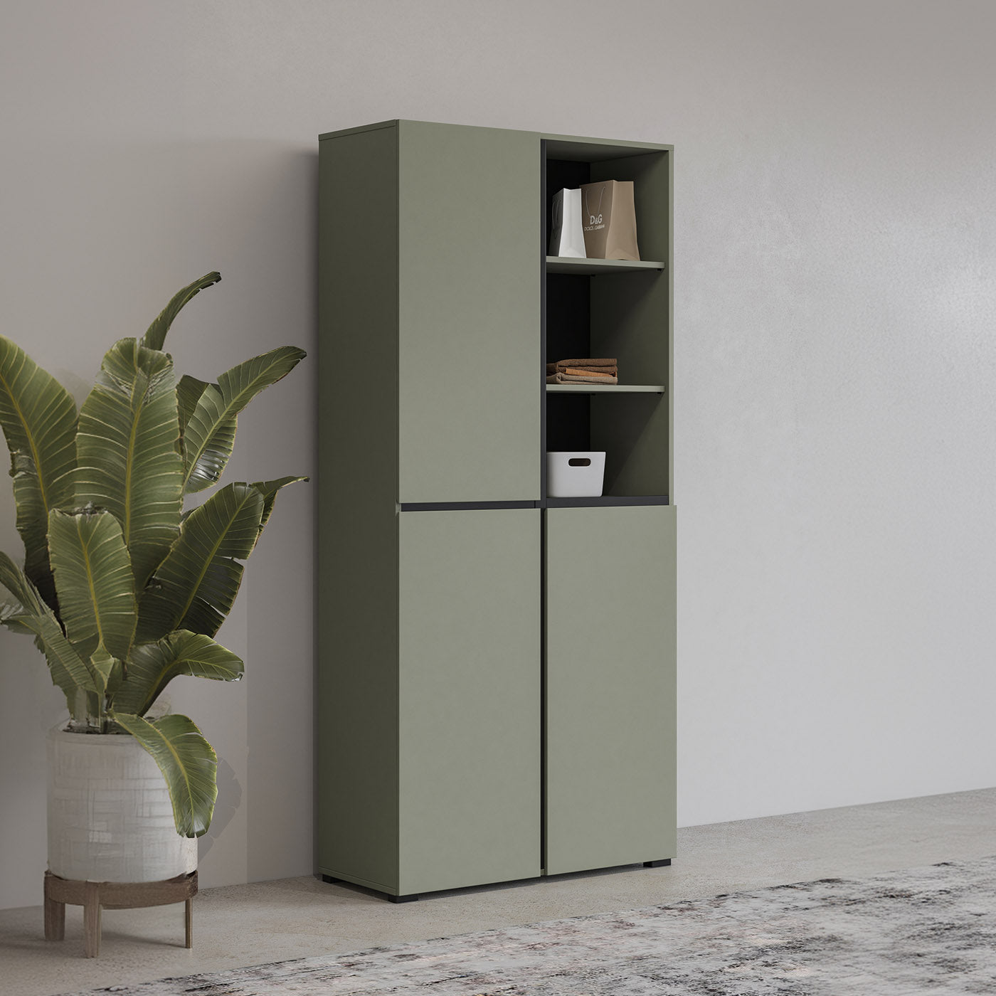 Skapis Krosit kolekcija 79/183/40 cm zaļs/melns