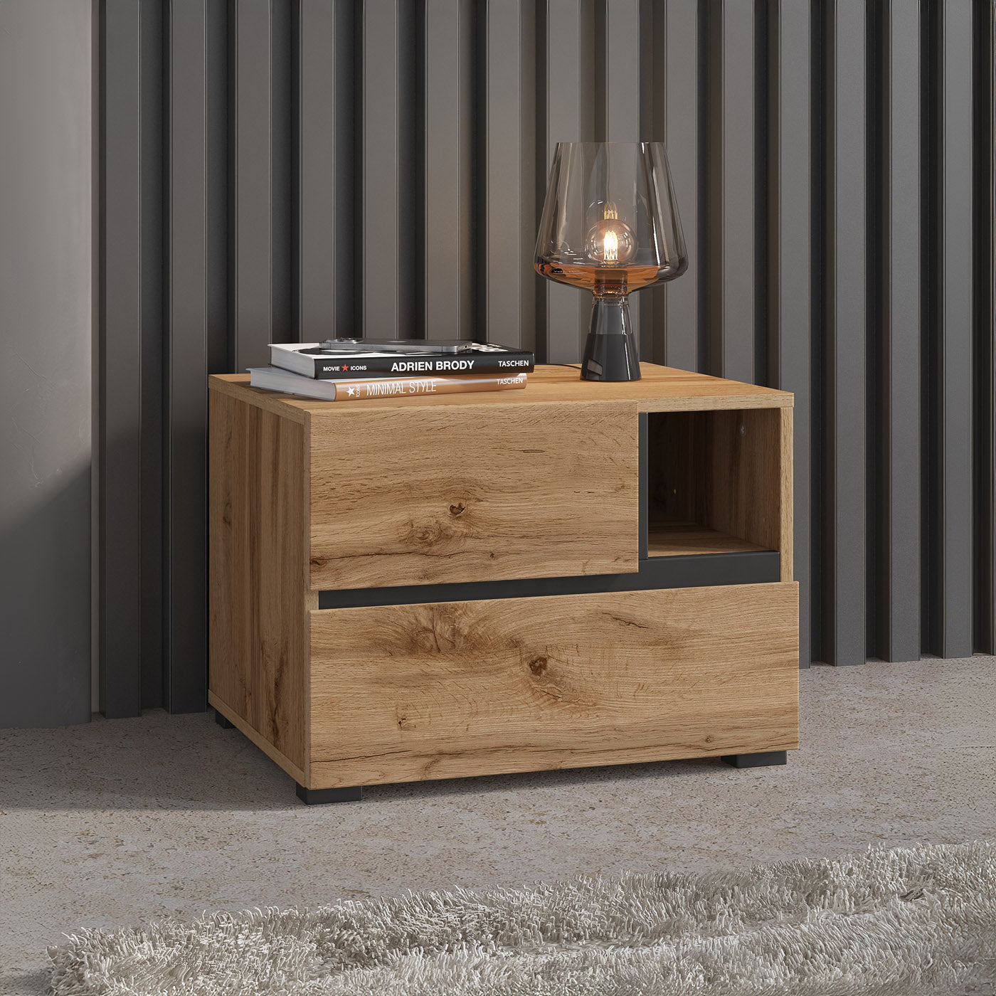 Naktsskapis (2) Krosit kolekcija 55/40/40 cm votan ozols