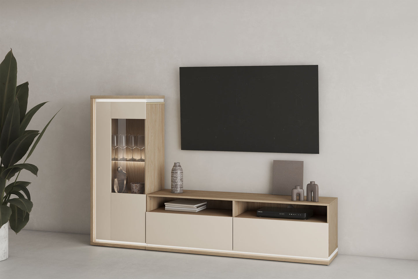 TV skapis Dors 160/46/41 cm eļļos ozols/kašmirs