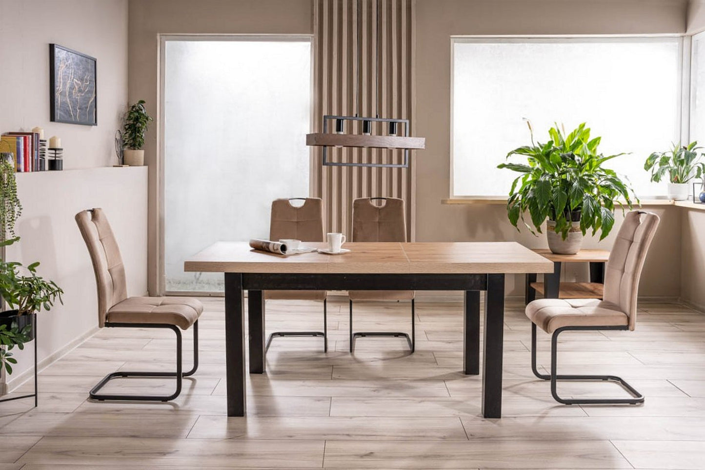 Galds PR melns 80x140-218 cm