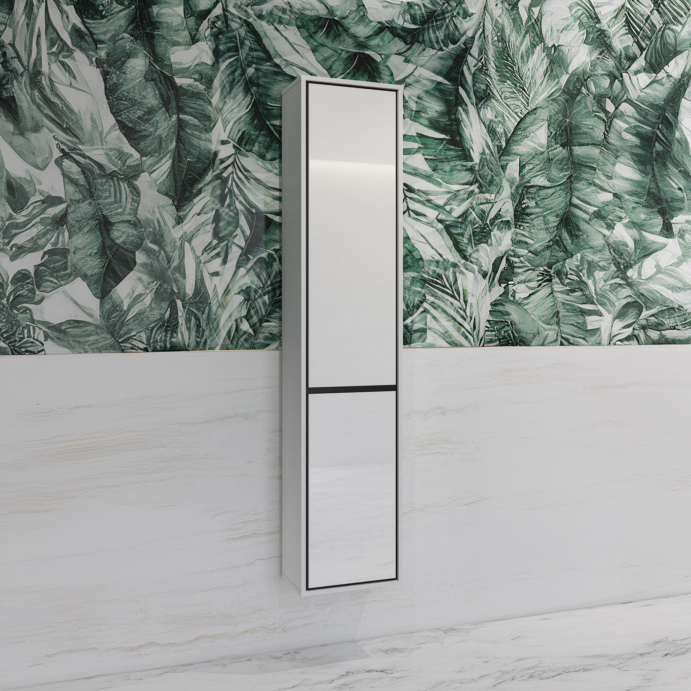 Skapis Iriva 35/30/172 cm balts/melns - N1 Home