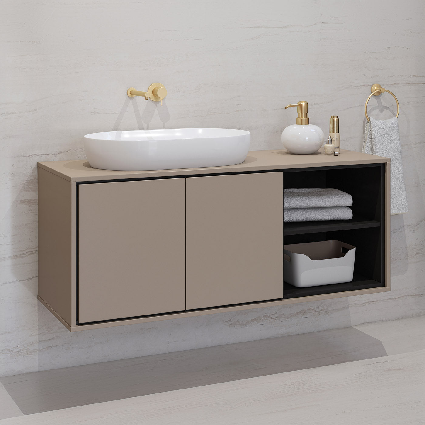 Skapis Iriva 120/48/51 cm congo/melns - N1 Home
