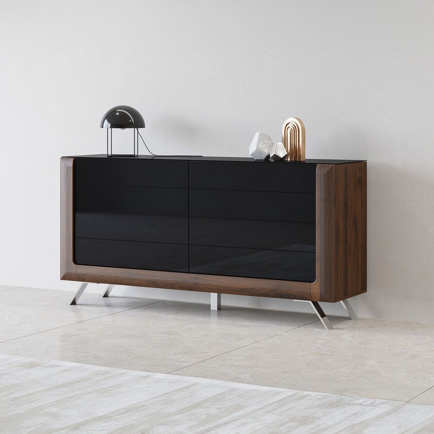 Kumode Kavasari 161/44/81 cm Kolumbijas valrieksts/melns - N1 Home