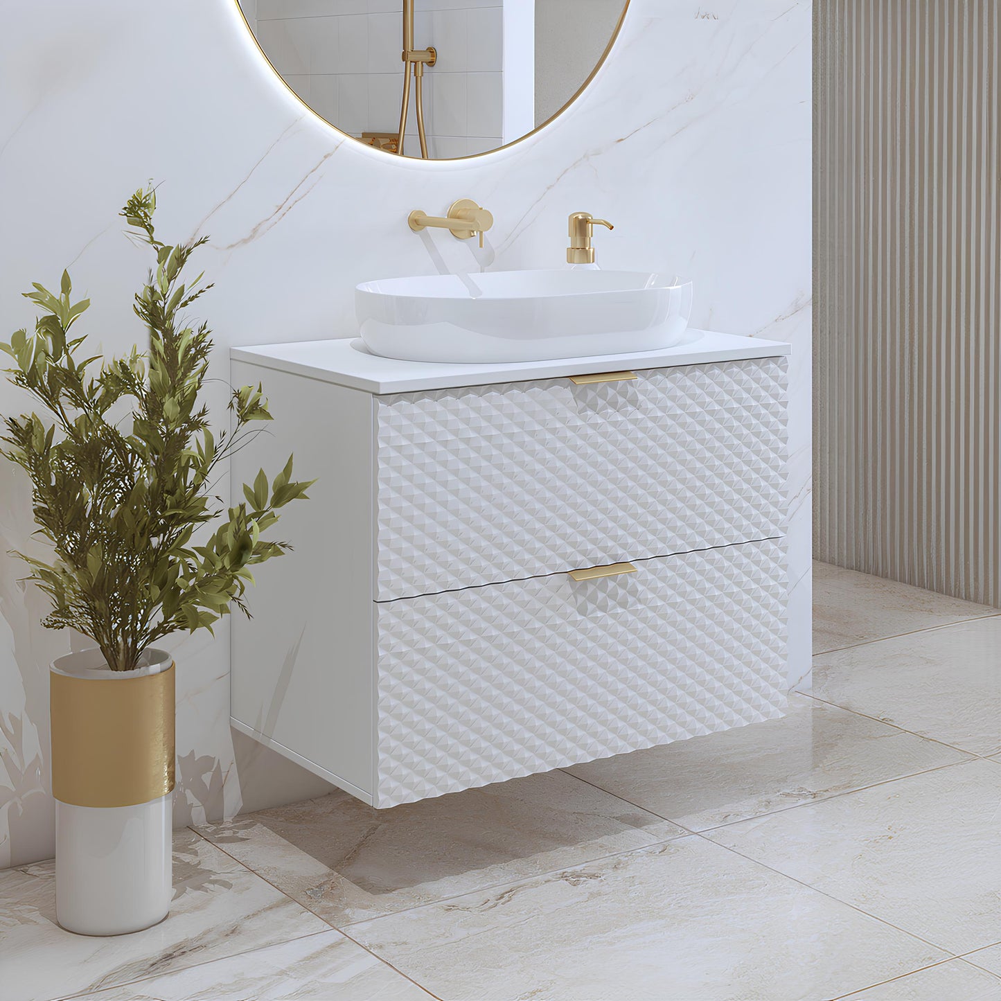 Skapis Lors 80/49/63 cm balts - N1 Home