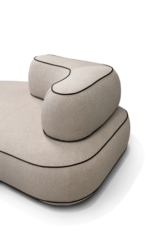 Dīvānd-krēsls Skew U Befame 72/224/183 cm bēšs