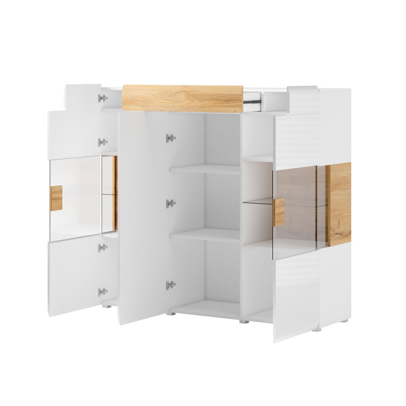 Kumode Tola 122/39/152 cm antracīts/Grandson ozols - N1 Home