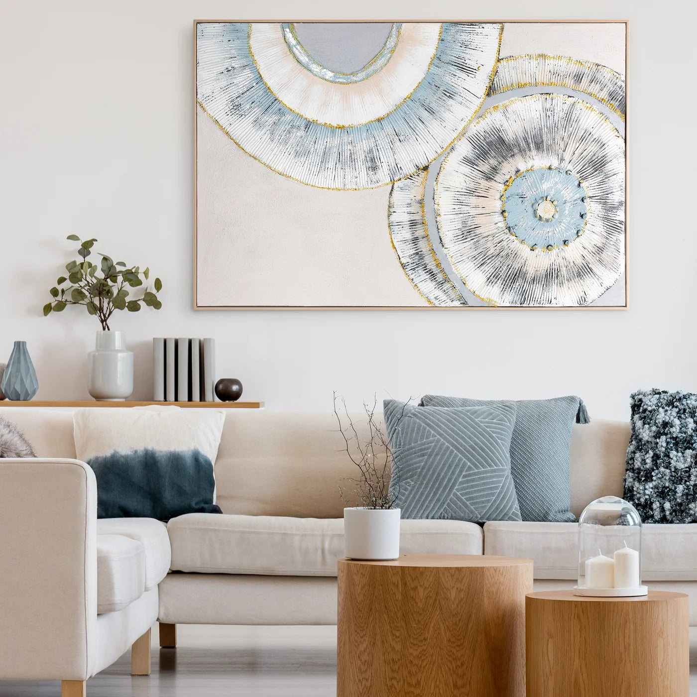 Glezna uz audekla ar ģeometrisku motīvu Ring 82/122 cm - N1 Home