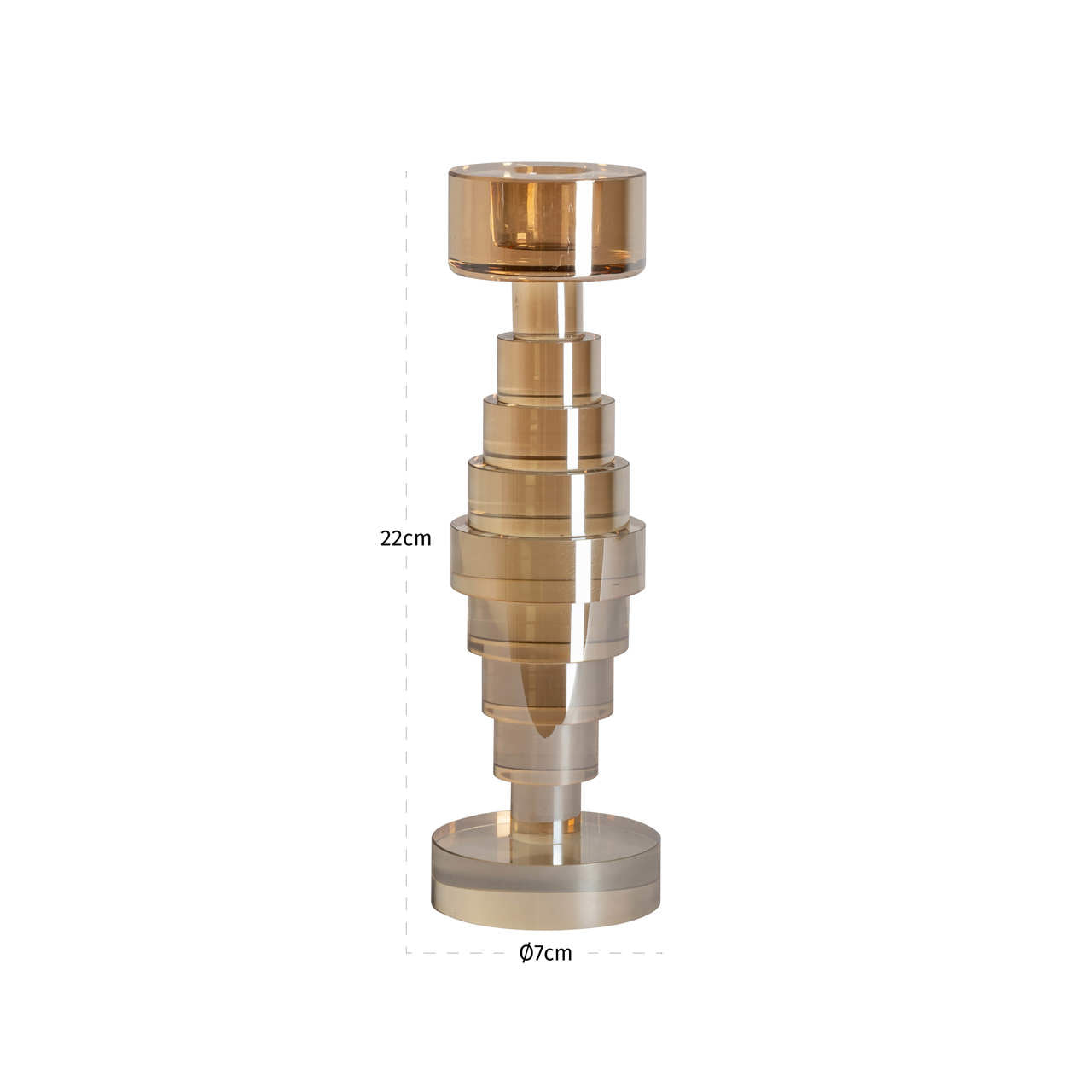 Svečturis Bryn S 22/7/7 cm Champagne