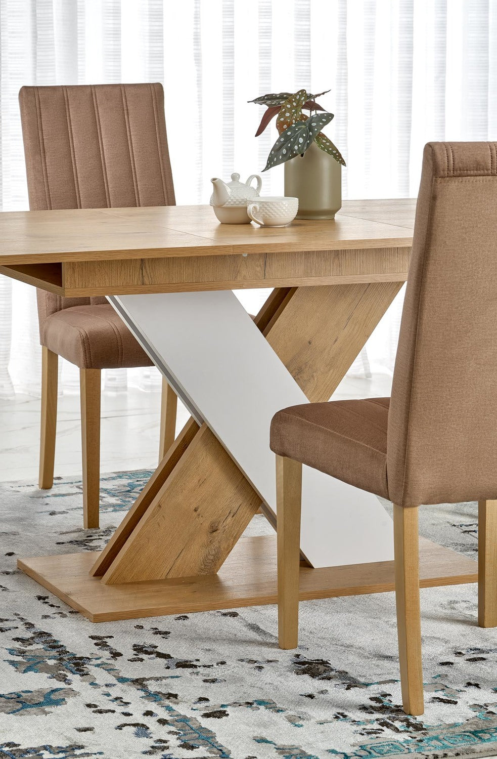 Galds Xareo 130/85/76 cm lancelot ozols/balts - N1 Home