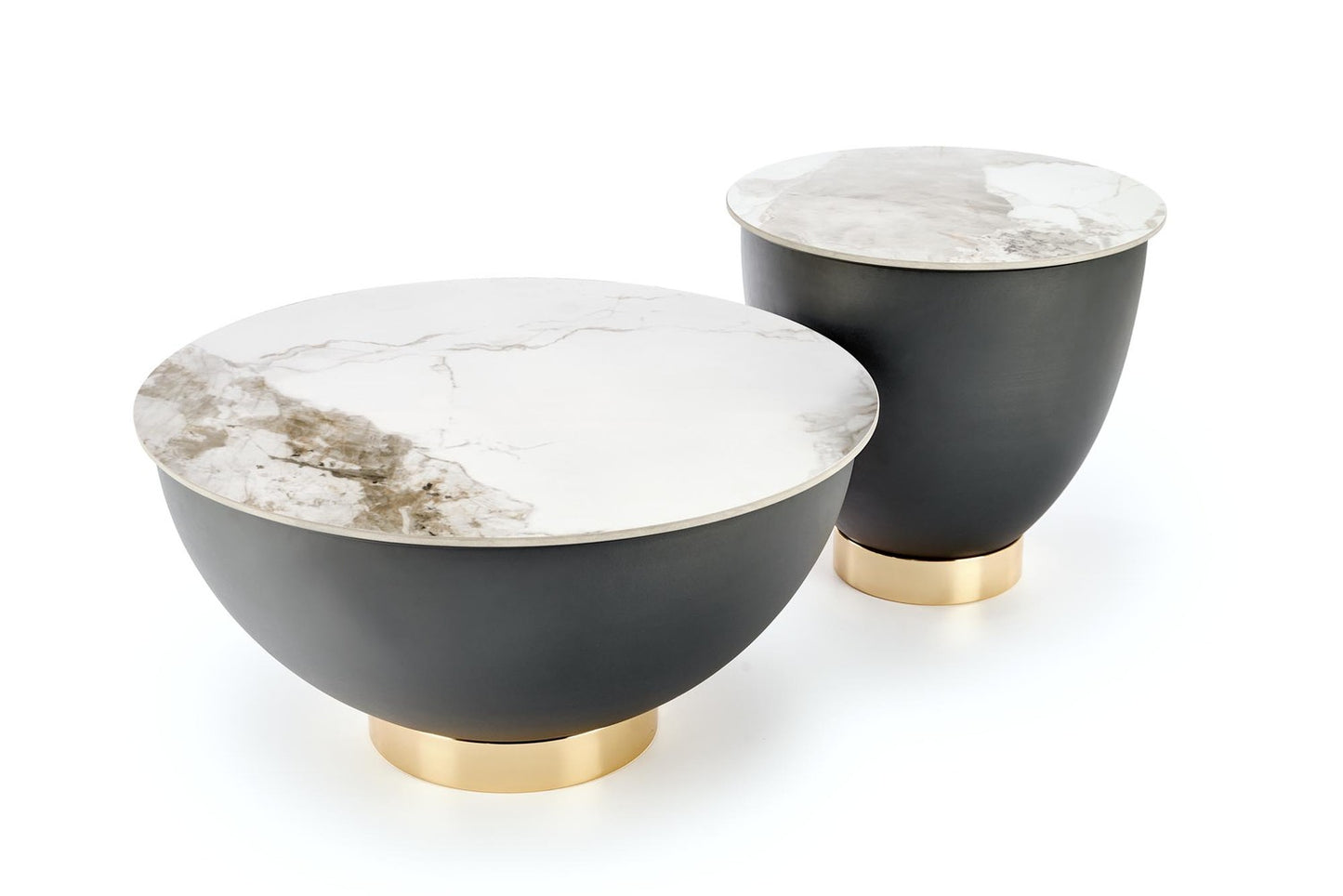 Kafijas galdiņš CC 73/37 cm balts marmors/pelēks/zelts - N1 Home