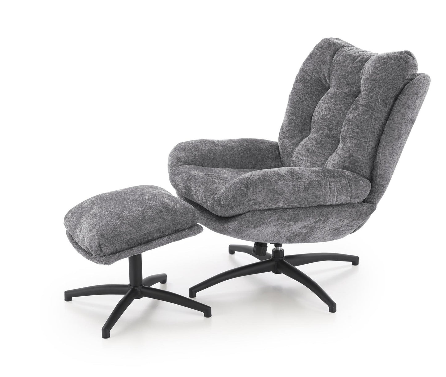 Krēsls ar kāju balstu Peso 76/92/96/48 cm pelēks - N1 Home