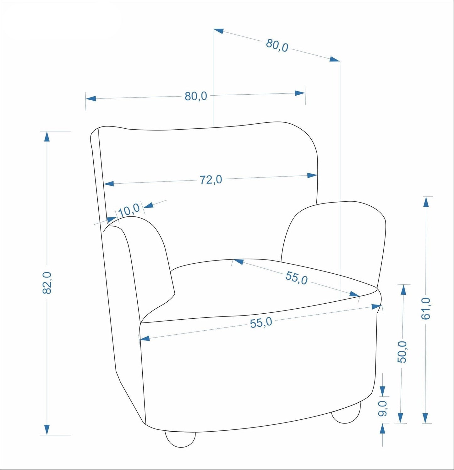 Krēsls Clau 80/80/82/50 cm krēms