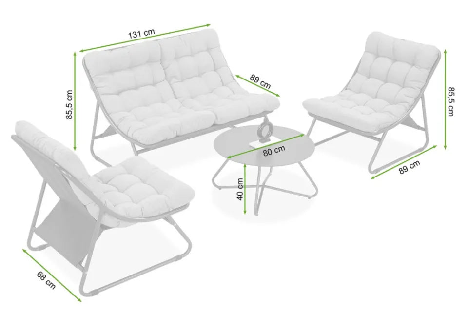 Dārza komplekts Visa tumši pelēks - N1 Home