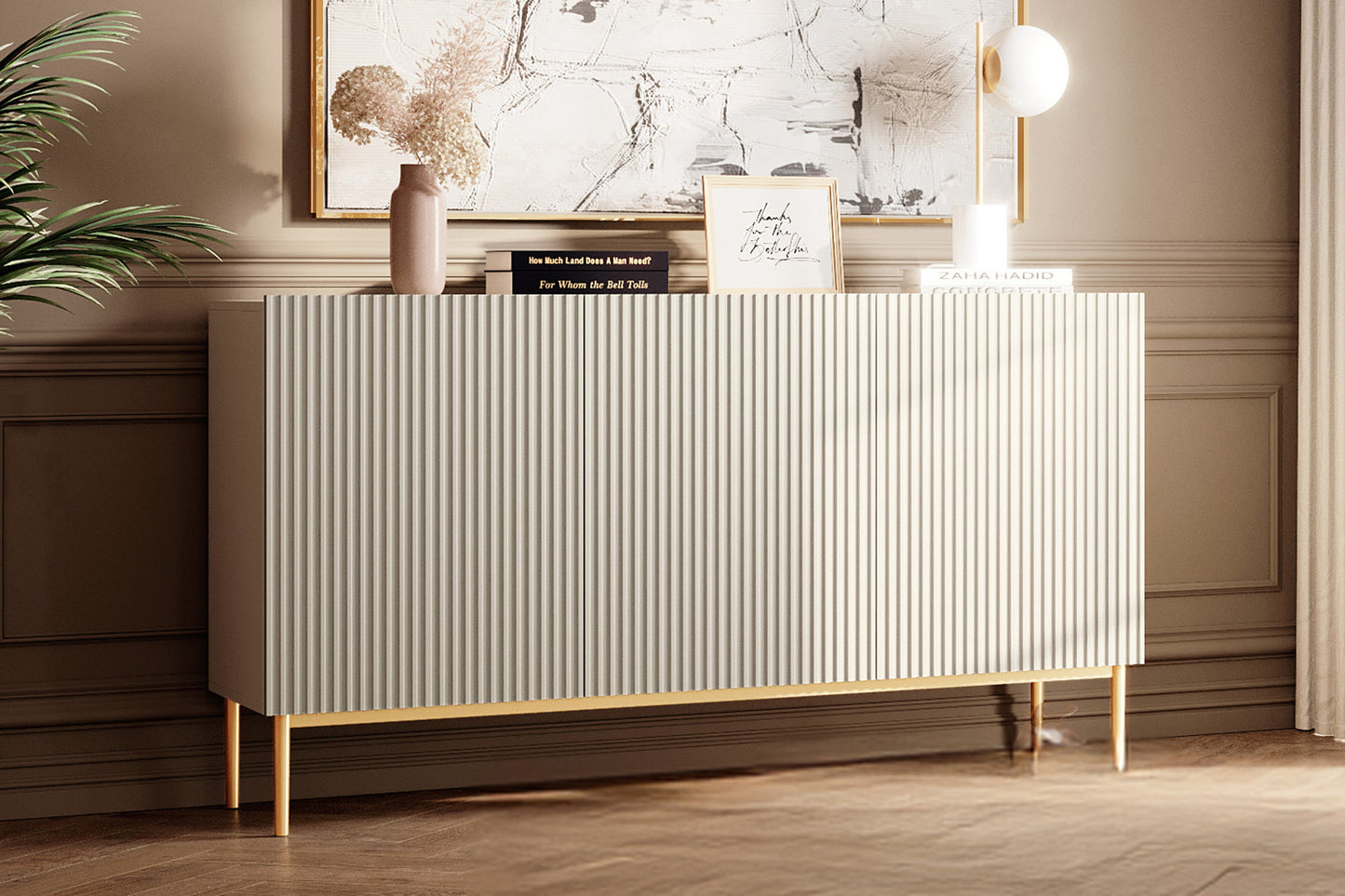 Kumode AUSTIN 150/85/45 cm kašmirs/zelts kājas - N1 Home