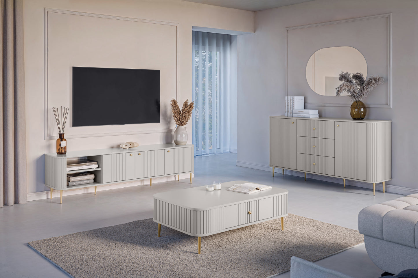 Kumode Vespa 160/85/38 cm kašmirs/zelts - N1 Home