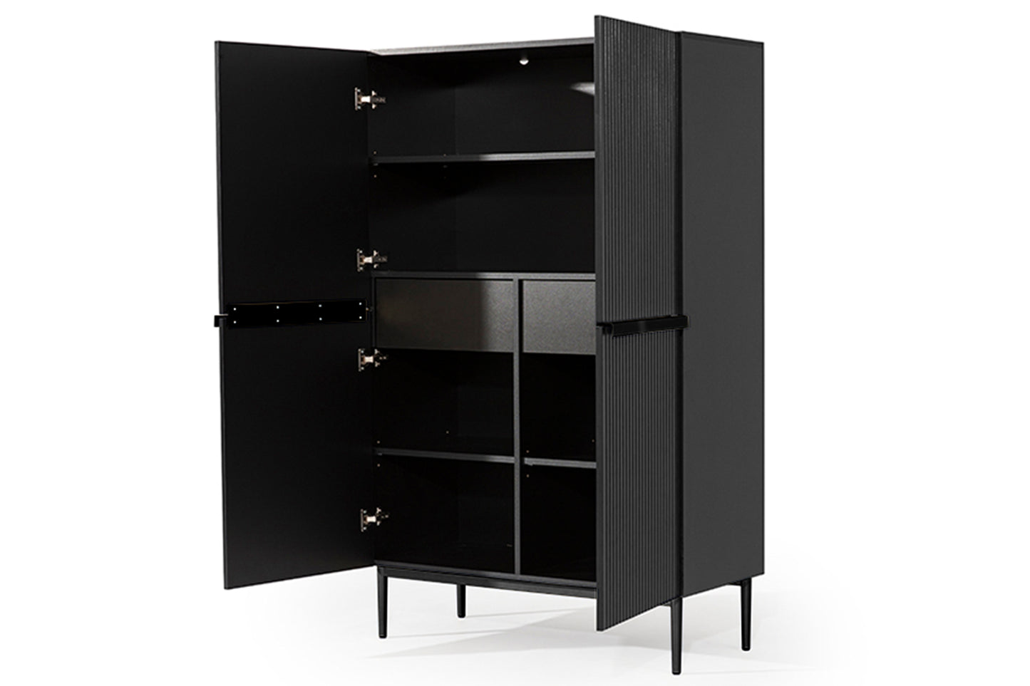 Kumode Austin 100/160/45 cm melns/melns - N1 Home