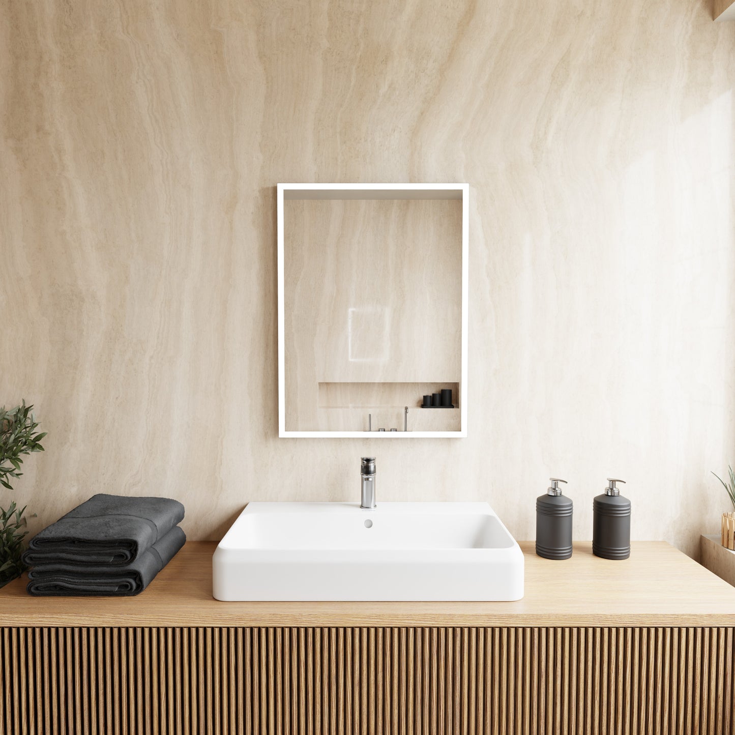 Spogulis Soli balts 60/80 cm