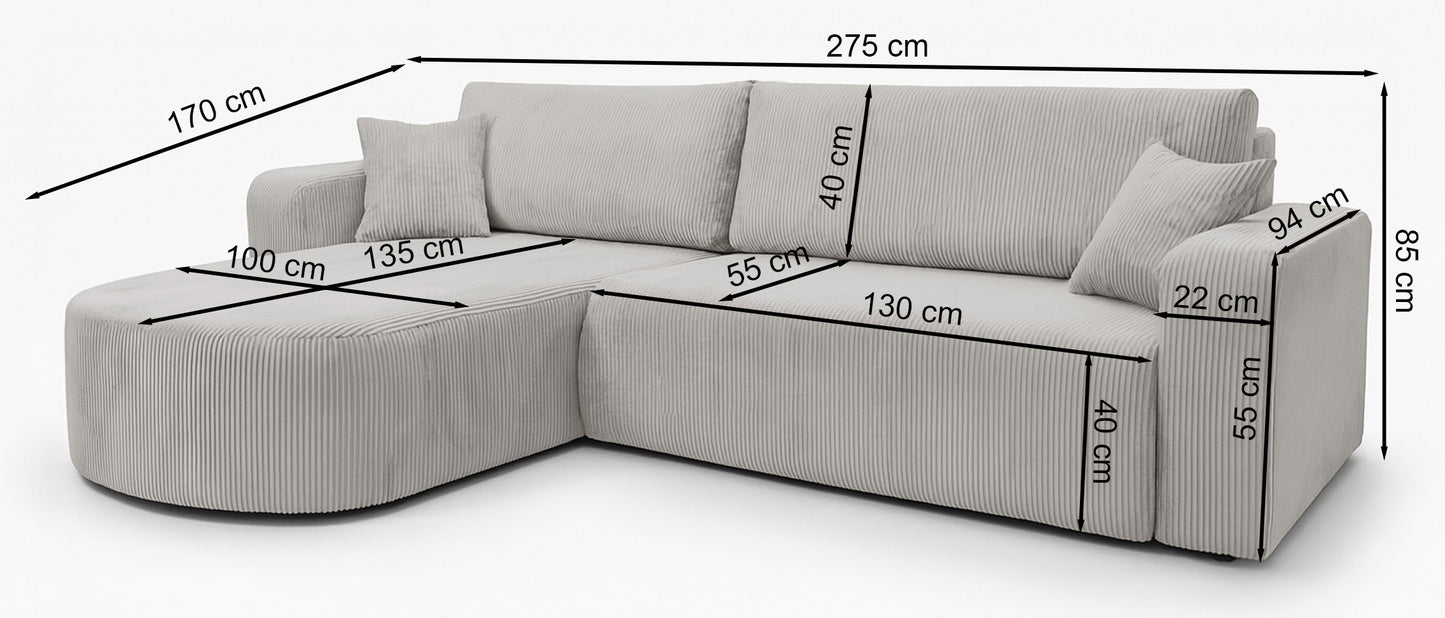 Dīvāns Teos 85/275/170 cm Poso 29