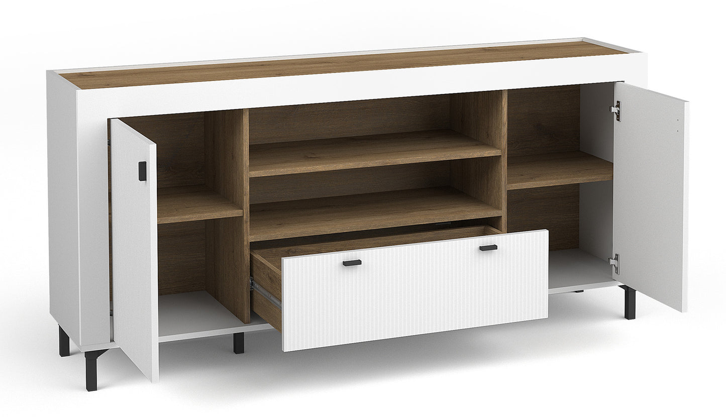 Kumode Lamos 170/77/38 cm balts/melns - N1 Home