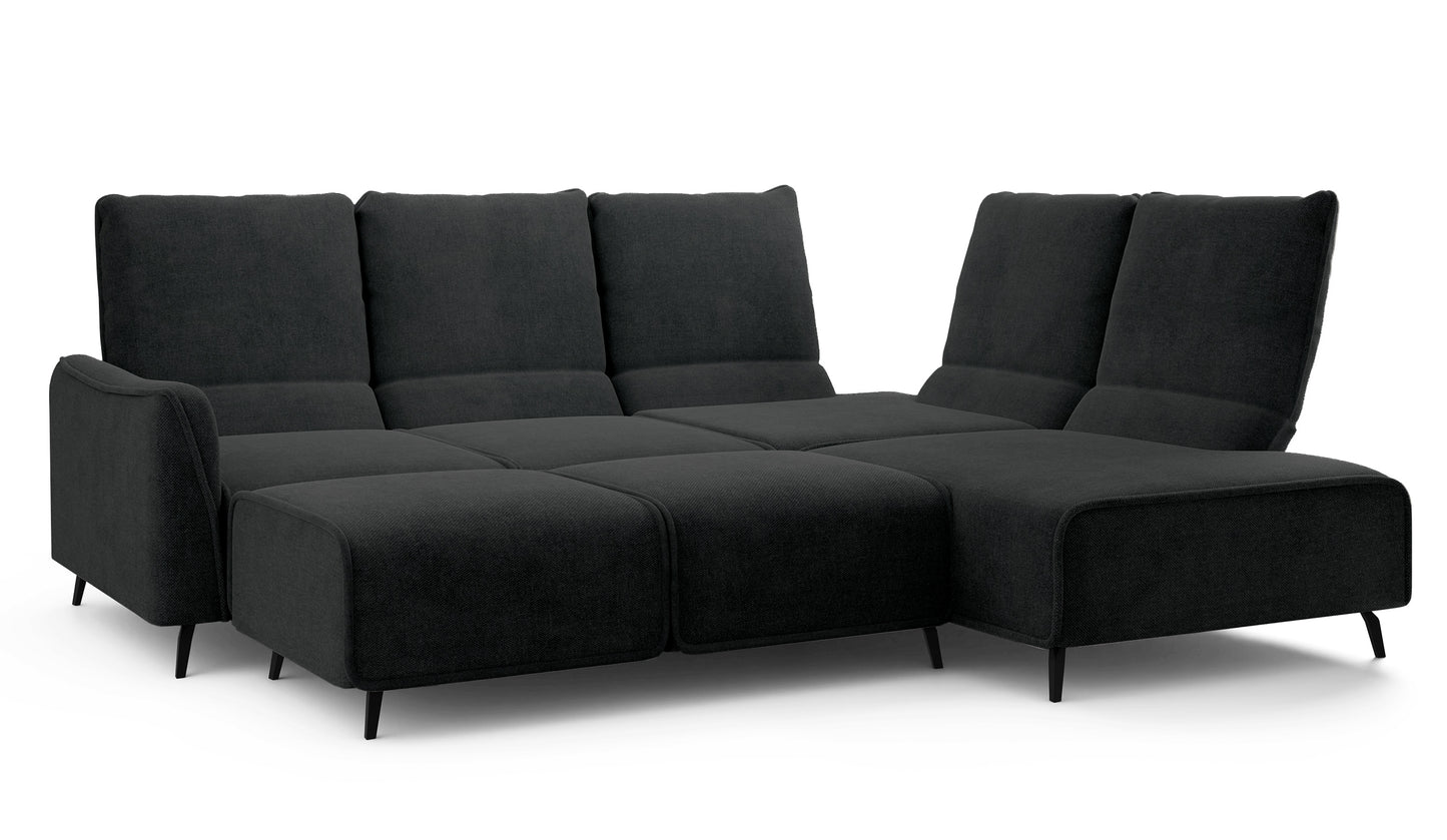 Dīvāns ar pufu Ruma 94/260/208 cm Storm 99