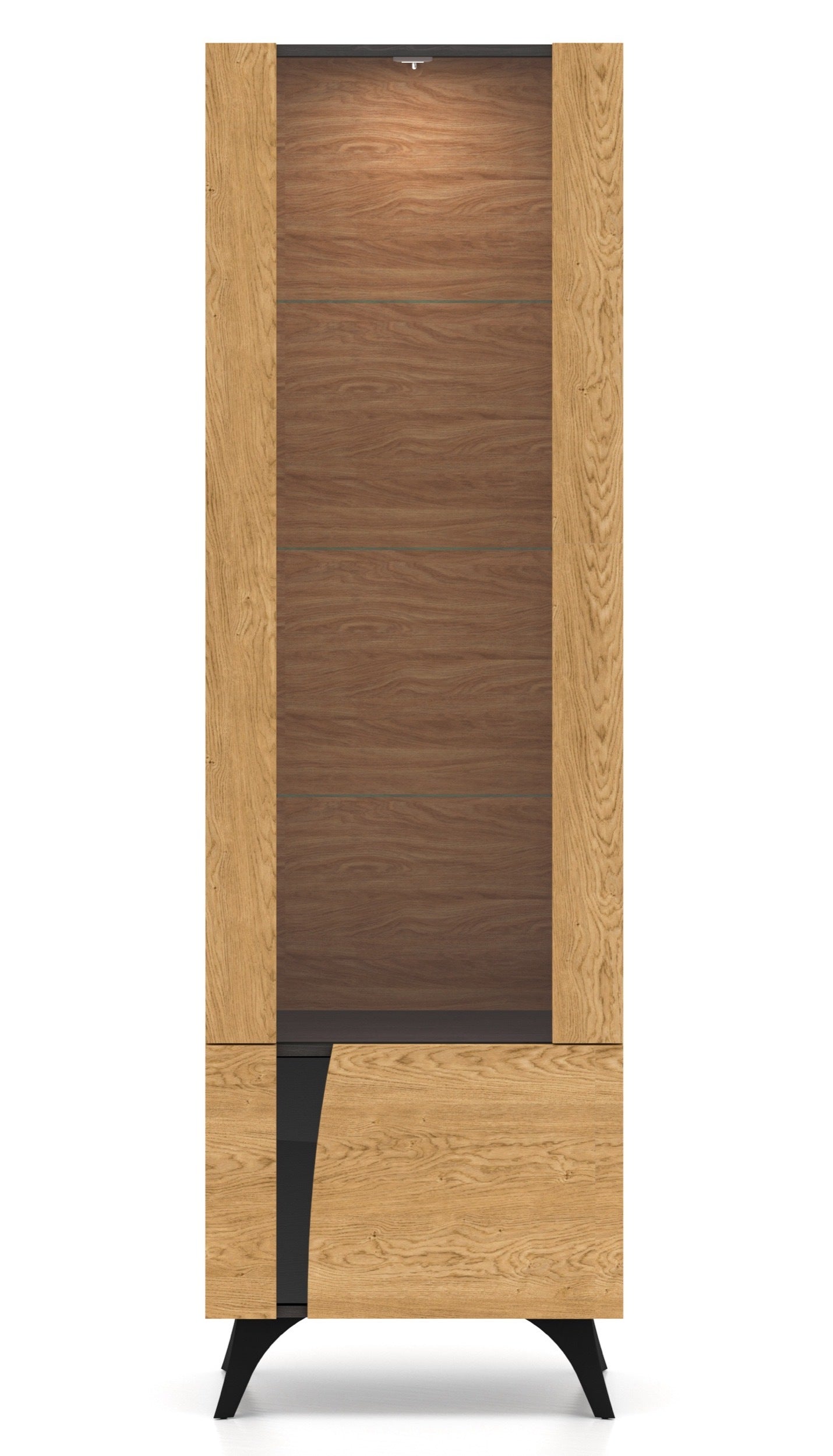 Skapis Toskana 189/57/38 cm ozols/melns