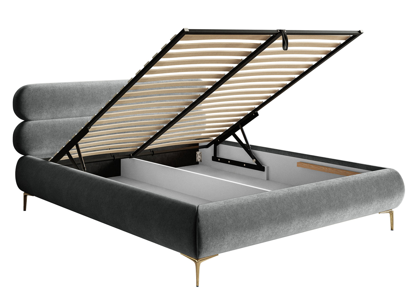 Gulta ar glabātuvi Loure 140/160/180x200 cm Amon 11/zelts kājas - N1 Home