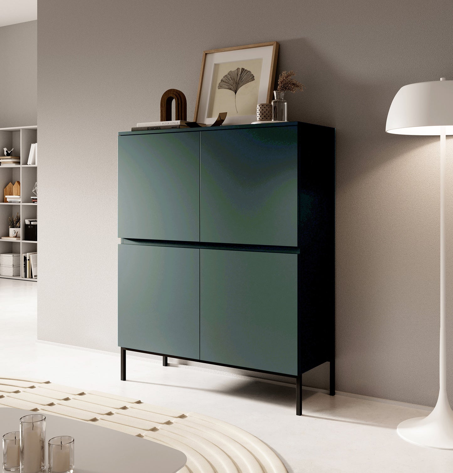 Kumode Bommo 100/122/35 cm tumši zaļs - N1 Home