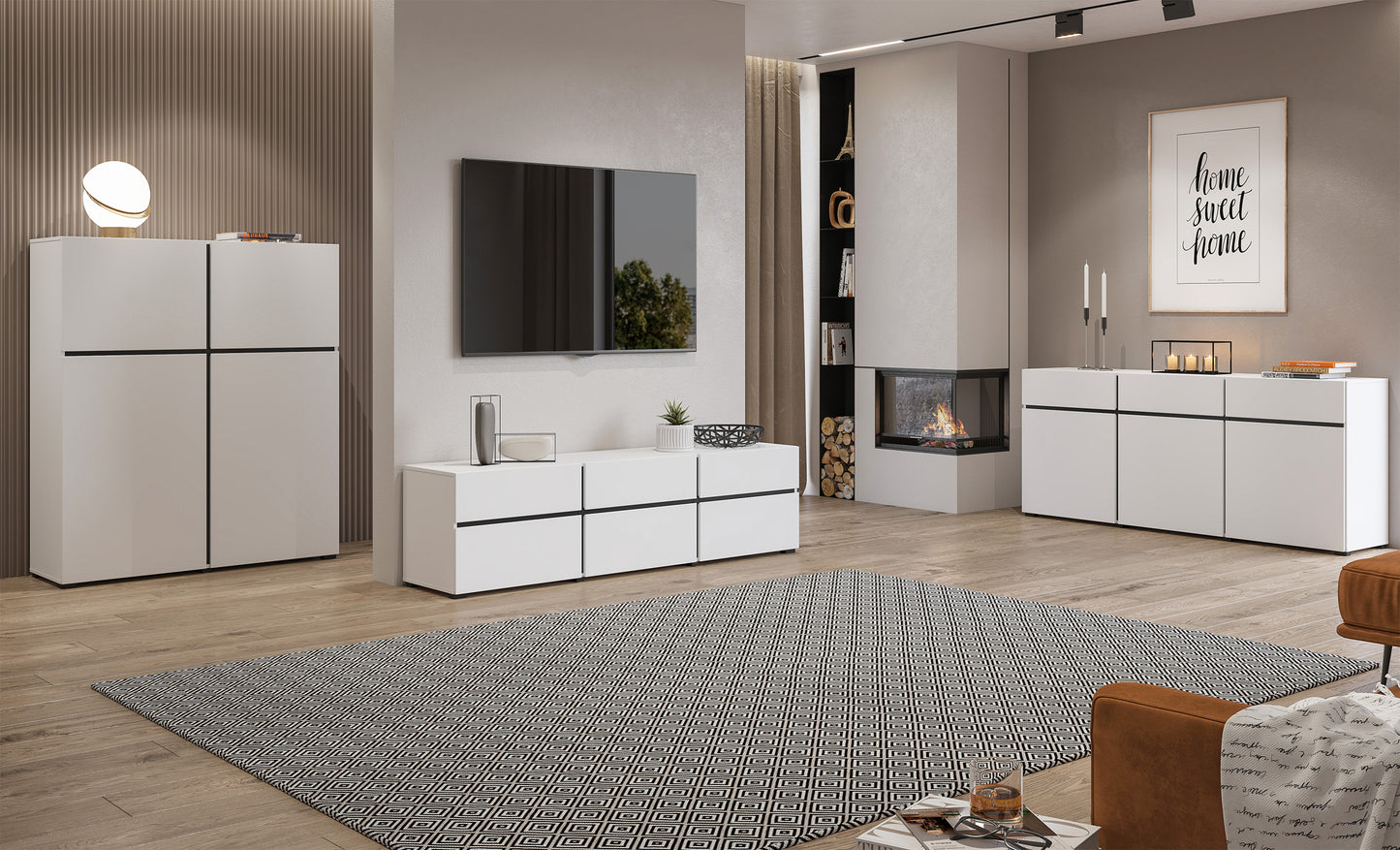 Kumode Kruzat 180/48/40 cm balts - N1 Home