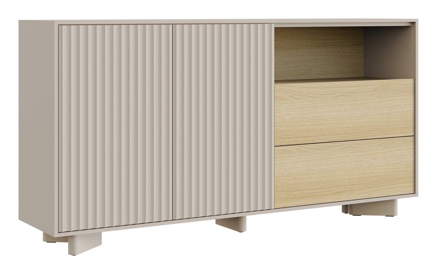 Kumode Distri Riffle 156/80/35 cm Vičencas ozols/kašmirs - N1 Home