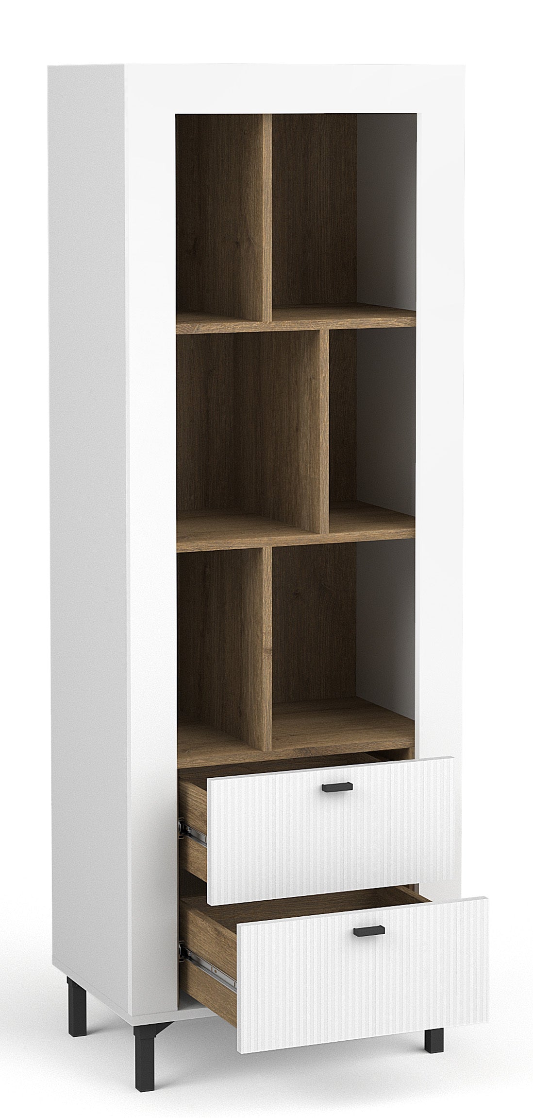 Skapis Lamos 55/153/38 cm balts/melns