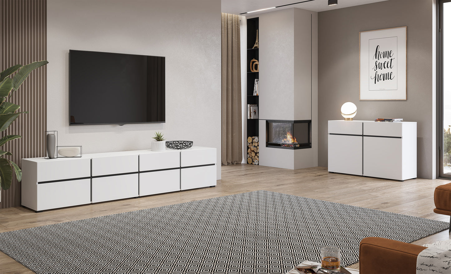 Kumode Kruzat 48/224/40 cm balts - N1 Home