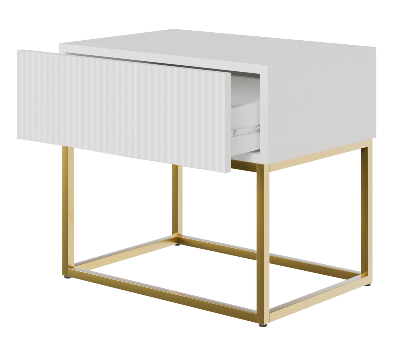 Naktsskapis Velda 50/44/35 cm balts/zelts