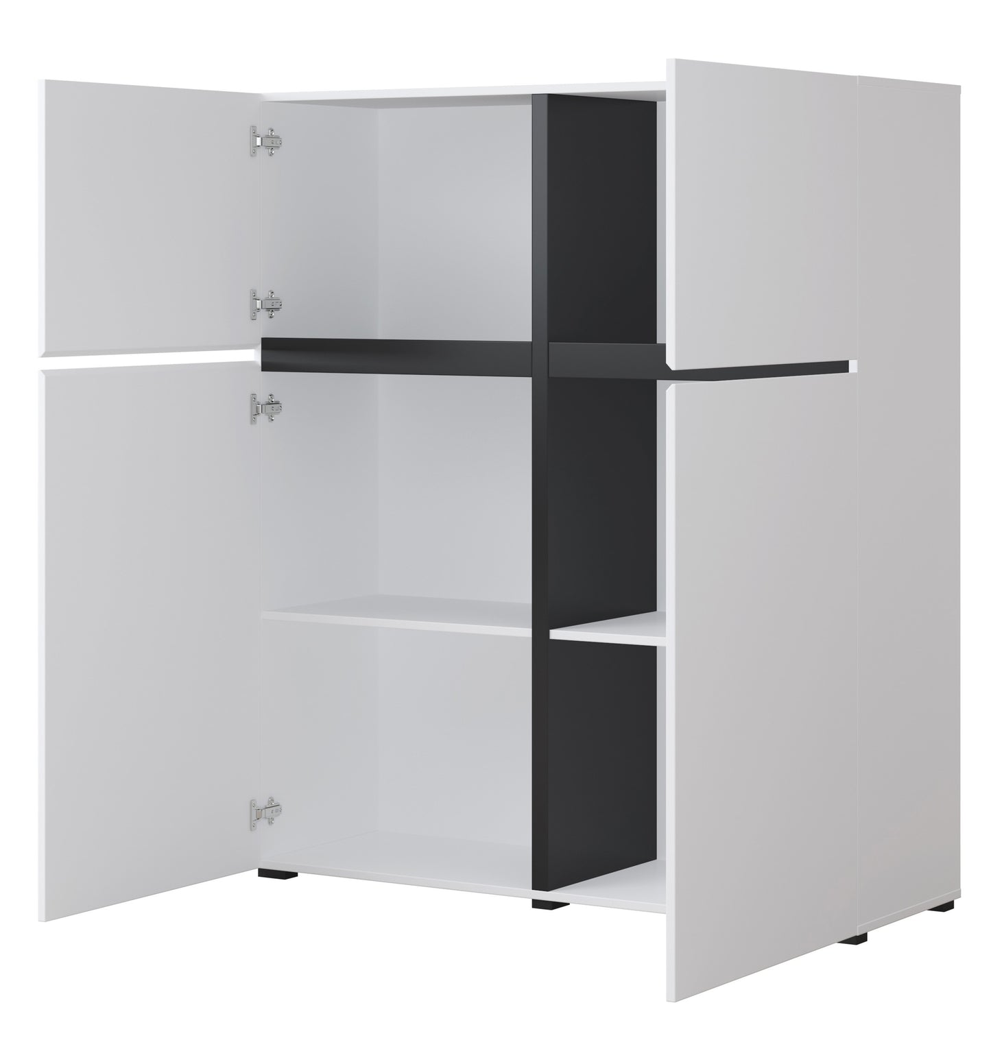 Kumode Kruzat 119/139/40 cm balts - N1 Home