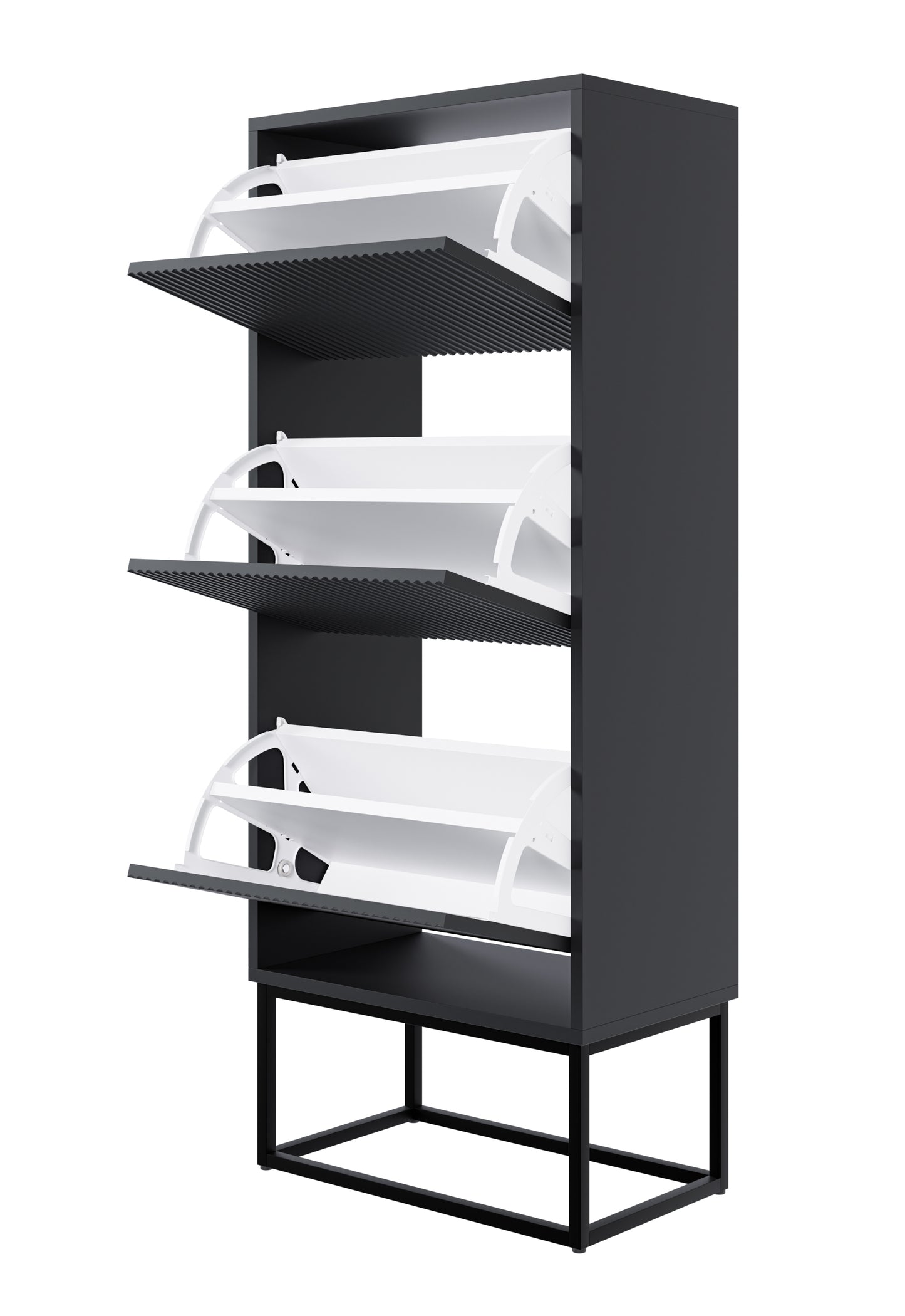 Apavu skapis Velda 50/30/125 cm melns/melns