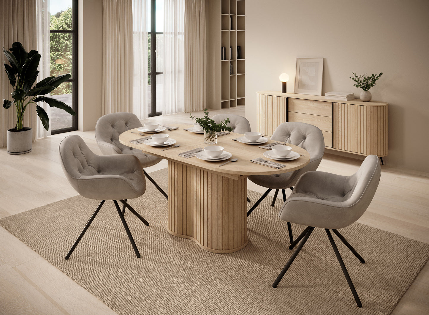 Kumode Lavas 196/81/40 cm Kremonas ozols - N1 Home