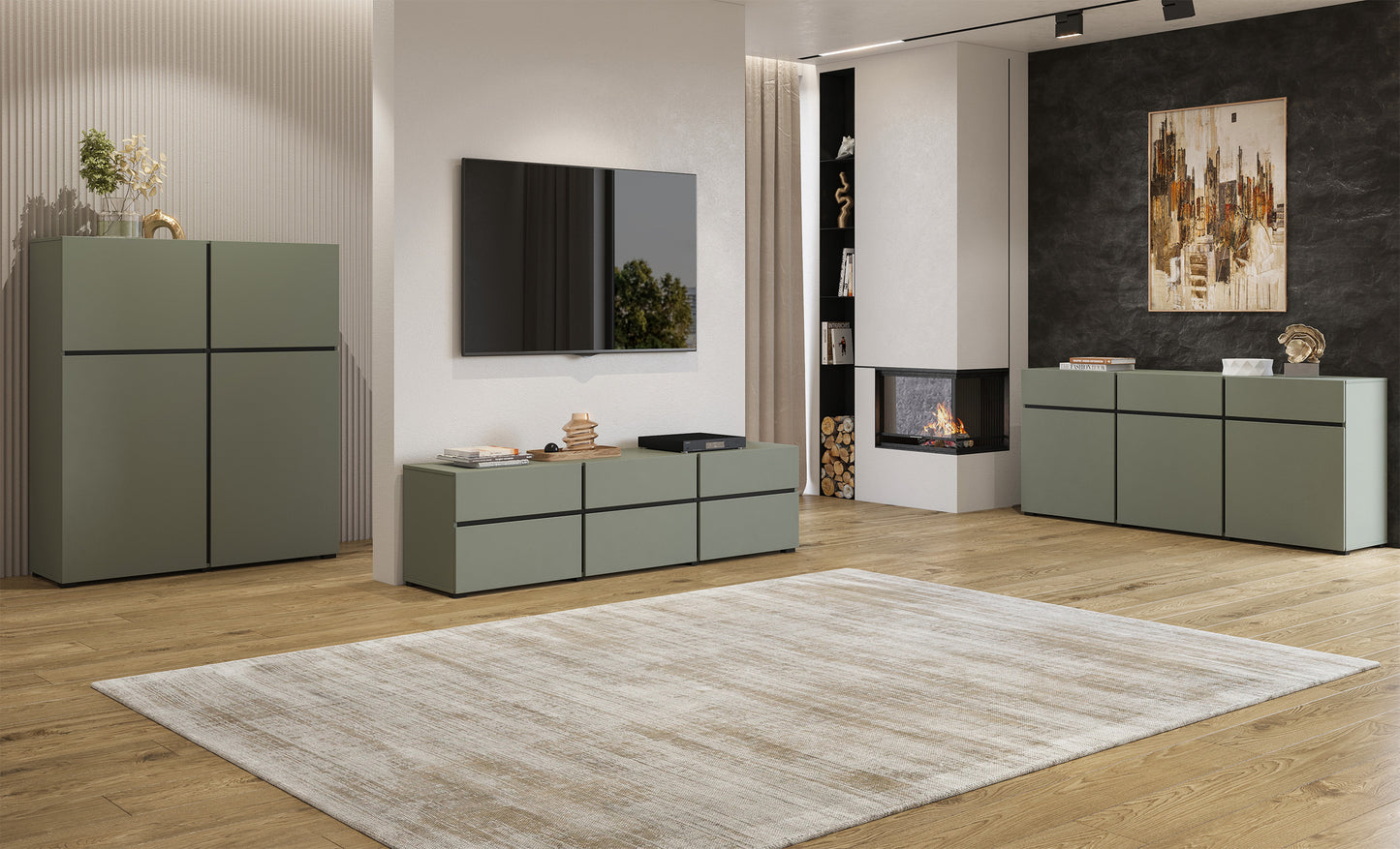 Kumode Kruzat 180/48/40 cm zaļs - N1 Home