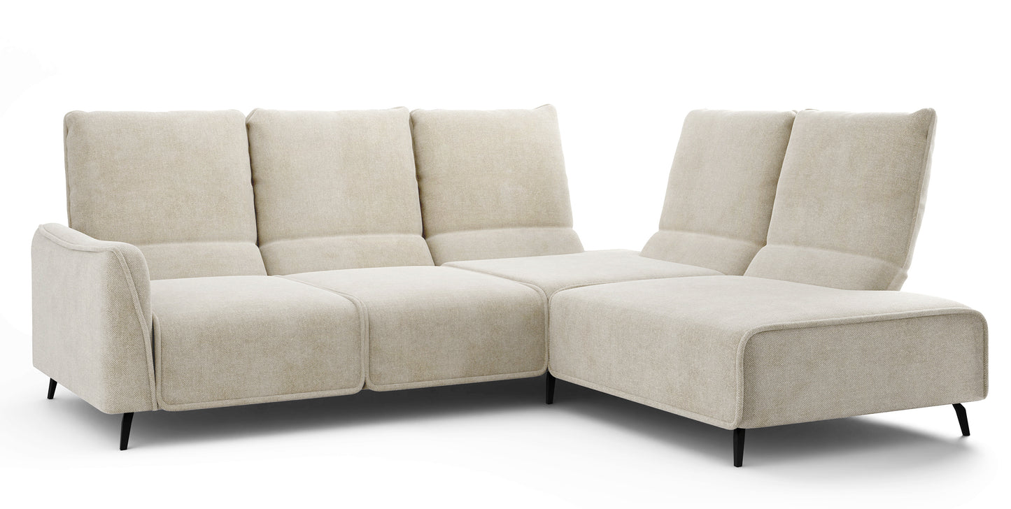 Dīvāns ar pufu Ruma 94/260/208 cm Storm 02