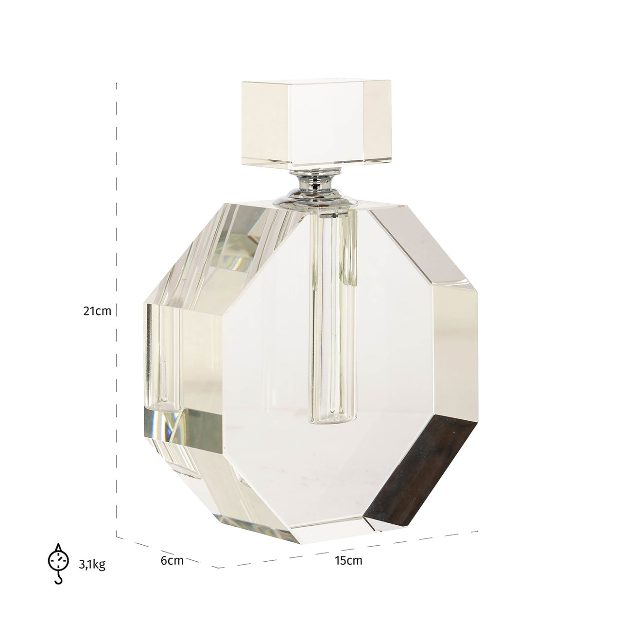 Dekoratīvs priekšmets Richmond Interiors Perfume bottle Crystal 21/15/6 cm kristāls - N1 Home